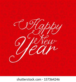 happy new year  over red background  vector illustration 