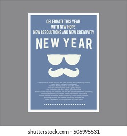 Happy new year page layout for greetings 2017