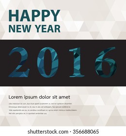 Happy new year paper text triangular scatter Design