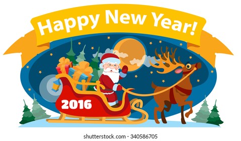 Happy New Year, party, greeting card