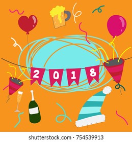happy new year party han drawn accessories
