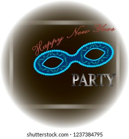 Happy New Year party night with carnival mask vector illustration