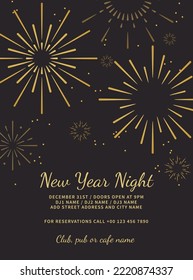 happy new year party poster flyer or social media post template design