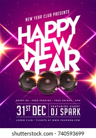 Happy New Year Party Poster, Banner or Flyer Design.