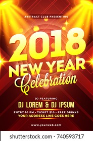 Happy New Year Party Poster, Banner or Flyer Design.