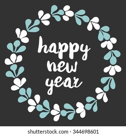 Happy New Year pastel vector card