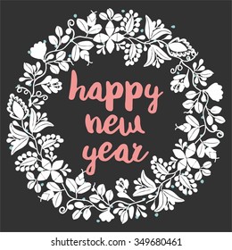 Happy New Year pastel vector card