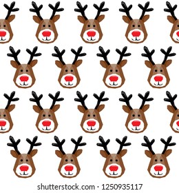 Happy new year pattern background. Cute deer background for new year greeting card, party invitation, new year holiday sale advertising, winter vacation travel poster, bag prrint, t-shirt etc. 