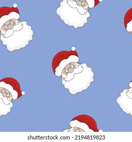 feliz año nuevo patrón navidad santa claus vector