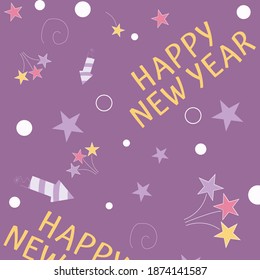 Happy new year pattern design vector