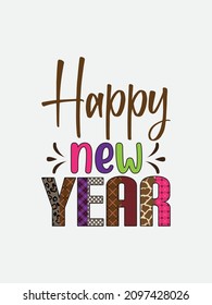 Happy new year pattern design