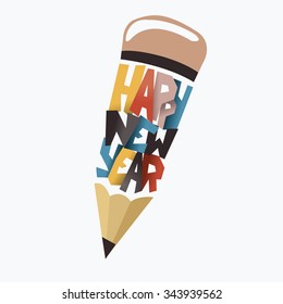 happy new year pencil