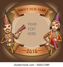 happy new year, people party illustration
