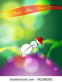 Happy New Year picture post card 3. Being used gradient and opacity
