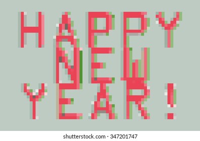 Happy new year. Pixel art
