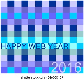 Happy new year, pixel style. Happy WEB Year. Vector illustration.
