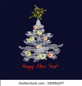 Happy New Year postcard
