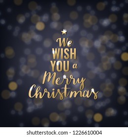 Happy New Year Postcard With Bokeh With Gradient Mesh, Vector Illustration