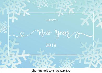 Happy New Year postcard with calligraphic text.
