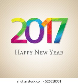 Happy New Year Postcard, With Gradient Mesh, Vector Illustration