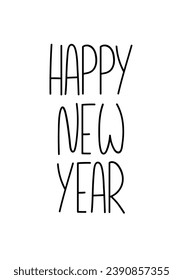 Feliz postal de Año Nuevo. Banner sencillo para 2024