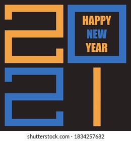 Happy New Year poster. 2021 logo concept. Vector illustration