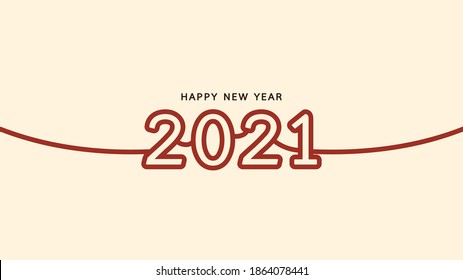 Happy new year poster. 2021 Happy new year script text hand lettering. Design template Celebration typography poster.