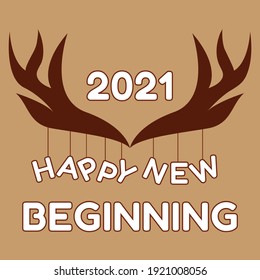 Happy New Year Poster. 2021 new year concept for poster, banner, greeting card design.