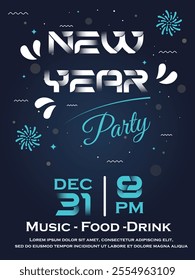 Happy New Year poster Background for your Flyers and Greetings Card graphic or new year themed party invitations abstract vector illustration design,Eps 10,all layers are single for any coustomization