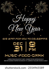 Happy New Year poster Background for your Flyers and Greetings Card graphic or new year themed party invitations abstract vector illustration design,Eps 10,all layers are single for any coustomization