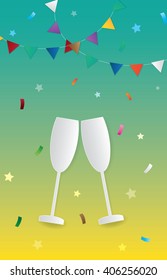 Happy new year poster background with space