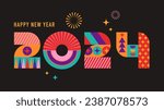 Happy New Year, poster, banner and card design. Vector illustration