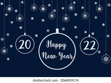 Happy New Year poster. Banner or postcard with congratulations. 2022. Vector flat illustration