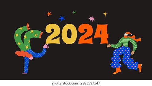 Happy New Year, poster, banner and card design. Vector illustration