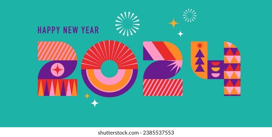 Happy New Year, poster, banner and card design. Vector illustration