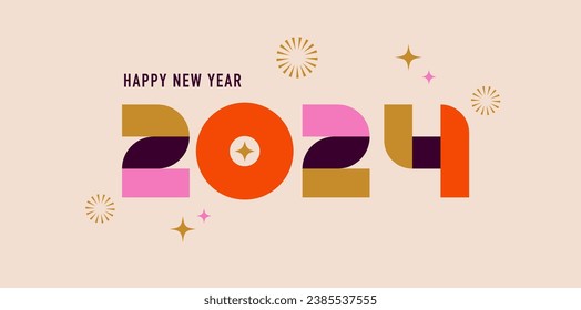 Happy New Year, poster, banner and card design. Vector illustration