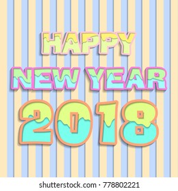 happy new year poster concept with pastel color in vector format. eps10.