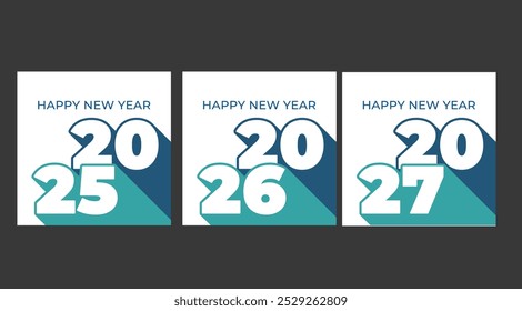 Happy new year poster design, Suitable for social media post and web internet ads. Vector illustration with photo college