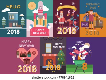 Happy New Year Poster Set