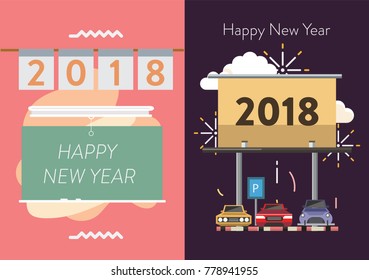 Happy New Year Poster Set