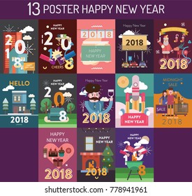 Happy New Year Poster Set