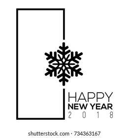 Happy new year poster with a snowflake, Vector illustration