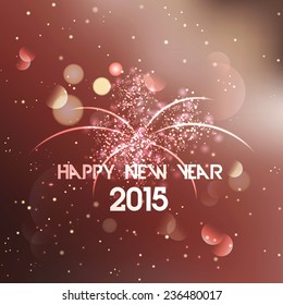 Happy New Year poster with stylish text 2015 on shiny background. Vector