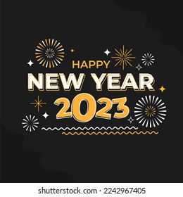 Happy New Year Poster Template or background. Suitable to use on New Year event. Also suitable for uploading social media at New Year event