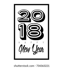 Happy new year poster with text, Vector illustration