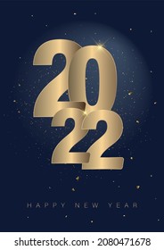 Glückliche Neujahrsposter. typografisches Design 2022. Vektorgrafik