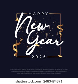 Happy New Year premium Illustration post, banner design background