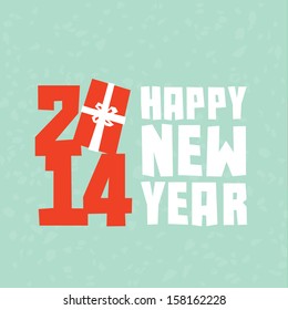 Happy new year present vector postcard