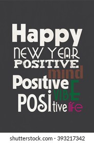 Happy new year quote poster blackboard style