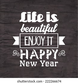 Happy New Year Quote Vector Design